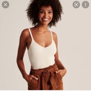 Abercrombie cream sweater tank bodysuit